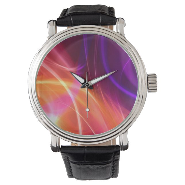 Purple and Pink Dynamic Waves Watch (Front)