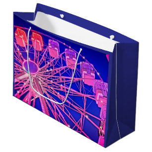 Purple and pink Ferris wheel Large Gift Bag