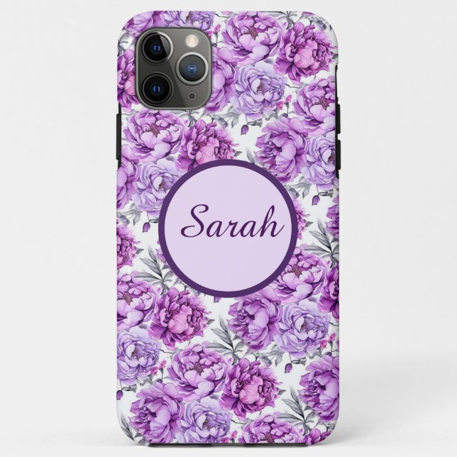 Purple and Pink Floral Clusters Case-Mate iPhone Case (Back)