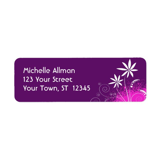 Purple and Pink Floral Label (Front)