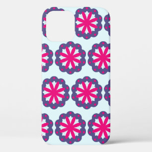Purple and pink floral shapes illustration  iPhone 12 pro case