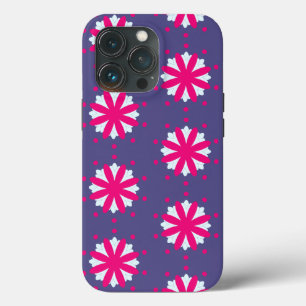 Purple and pink floral shapes illustration iPhone 13 pro case