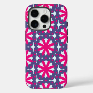 Purple and pink floral shapes illustration  iPhone 16 pro case