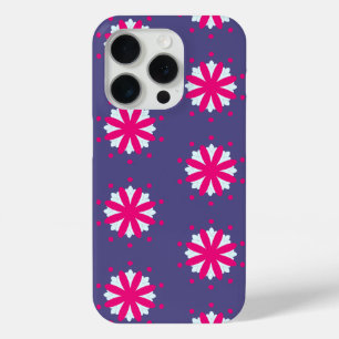 Purple and pink floral shapes illustration  iPhone 15 pro case