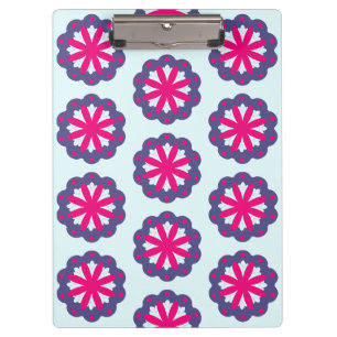 Purple and pink floral shapes illustration  clipboard