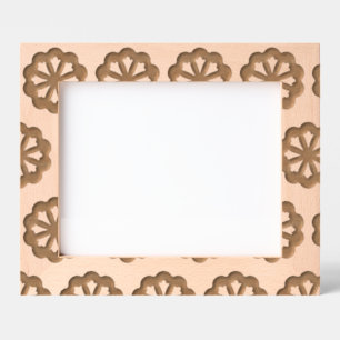 Purple and pink floral shapes illustration  etched frames