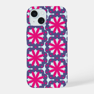 Purple and pink floral shapes illustration  iPhone 15 case