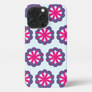 Purple and pink floral shapes illustration  iPhone 13 pro case