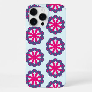 Purple and pink floral shapes illustration iPhone 16 pro max case