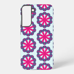 Purple and pink floral shapes illustration samsung galaxy case