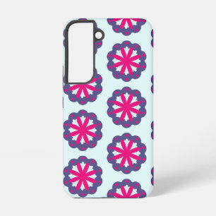 Purple and pink floral shapes illustration  samsung galaxy case