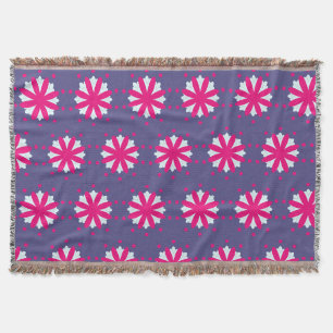 Purple and pink floral shapes illustration throw blanket