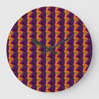 Purple and Pink Flower Large Clock