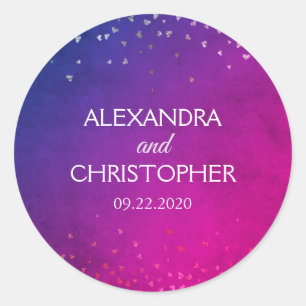 Purple and Pink Foil Confetti Envelope Seal