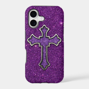 Purple and Pink Glitter Cross