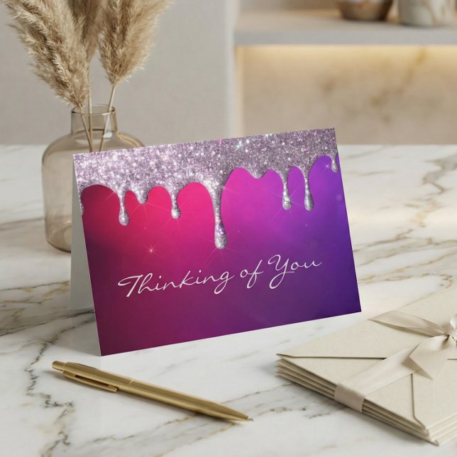 purple and pink glitter drip Sympathy Card (Creator Uploaded)