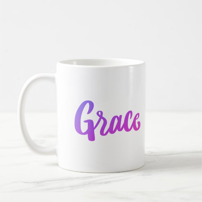 Purple And Pink Gradient Grace  Coffee Mug (Left)