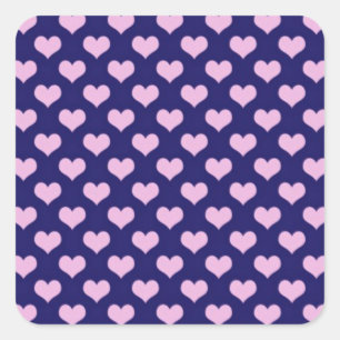 Purple And Pink Hearts Square Sticker