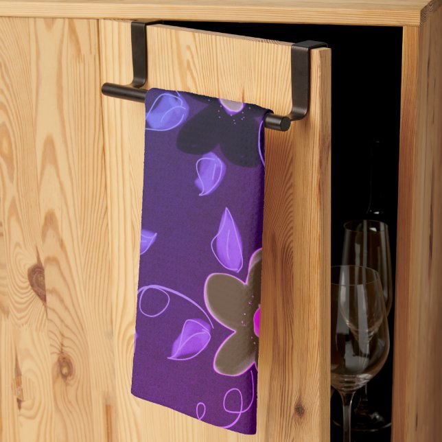 Purple And Pink  Kitchen Towel (Thirds Fold)