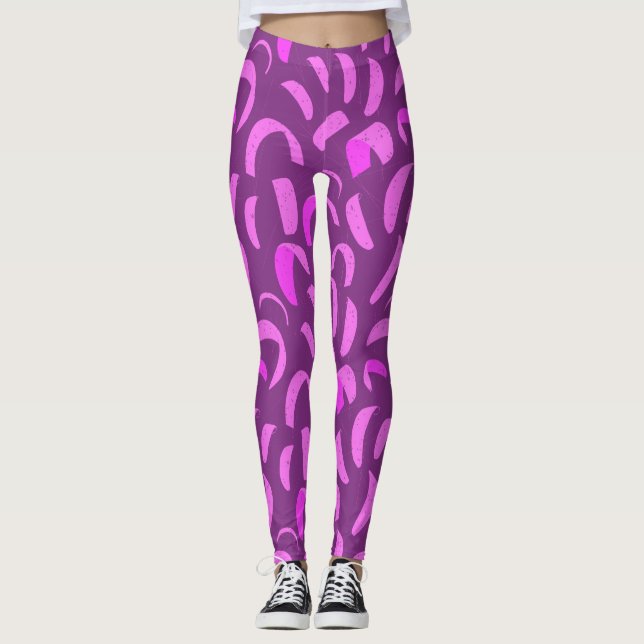 Purple and Pink Kite Boarding Themed Kitesurf Leggings (Front)