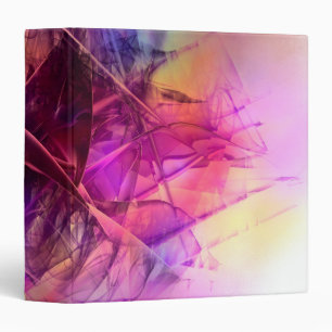 Purple and Pink Modern Abstract Fractal Design Binder