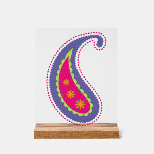 Purple and Pink Paisley Acrylic Sign
