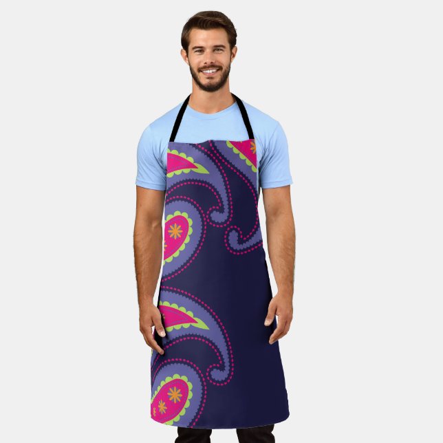 Purple and Pink Paisley Apron (Worn)