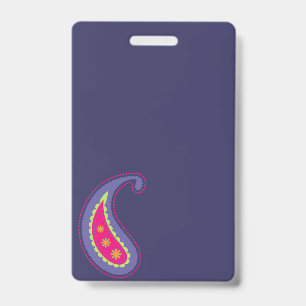 Purple and Pink Paisley Badge