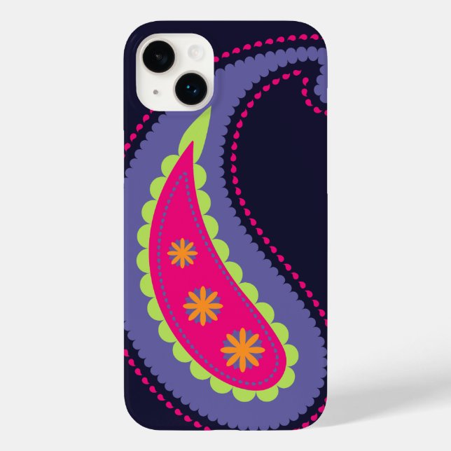 Purple and Pink Paisley Case-Mate iPhone Case (Back)