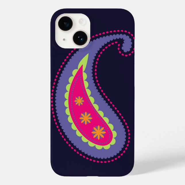 Purple and Pink Paisley Case-Mate iPhone Case (Back)