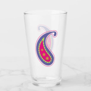 Purple and Pink Paisley Glass
