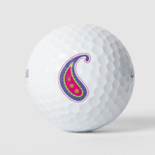 Purple and Pink Paisley Golf Balls