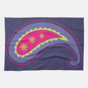 Purple and Pink Paisley Kitchen Towel