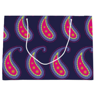 Purple and Pink Paisley Large Gift Bag