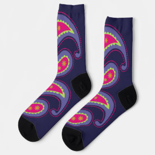 Purple and Pink Paisley Socks