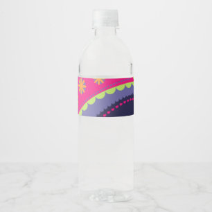 Purple and Pink Paisley Water Bottle Label