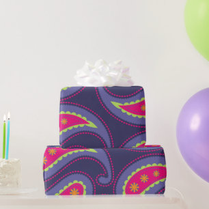 Purple and Pink Paisley Wrapping Paper