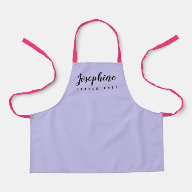 Purple and pink Personalized Little Chef Apron (Front)