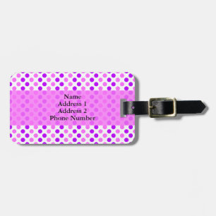 Purple and Pink Polka Dots Luggage Tag