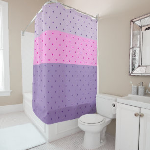 Purple and Pink Polka Dots Pattern in Stripes