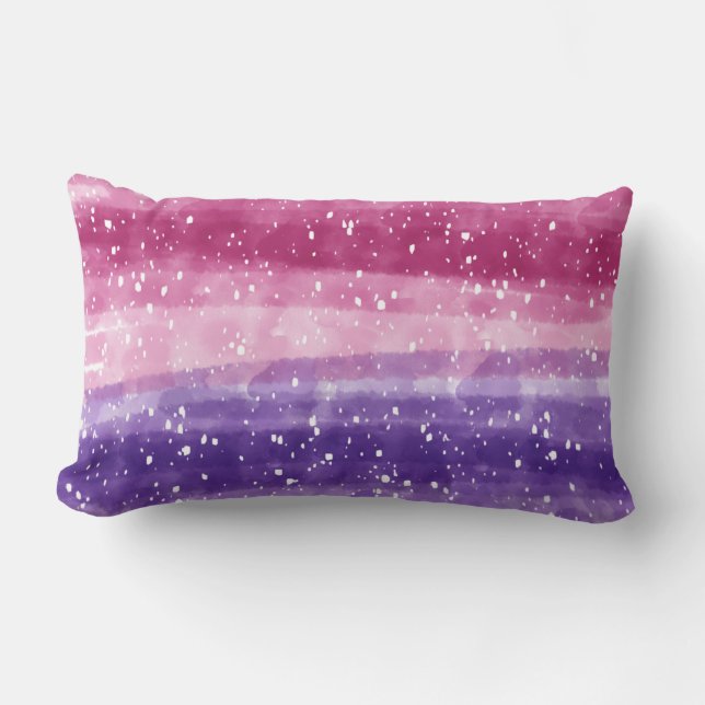 Purple and Pink Speckled  Lumbar Pillow (Front)