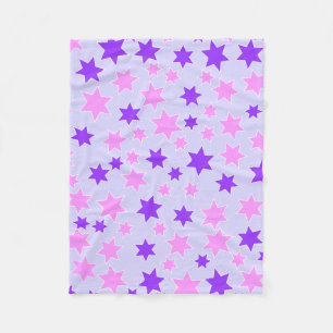 Purple and Pink Stars Fleece Blanket