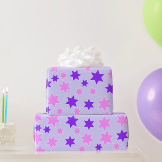 Purple and Pink Stars Wrapping Paper