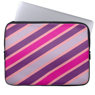 Purple and Pink Stripes Moderen Pattern Laptop Sleeve