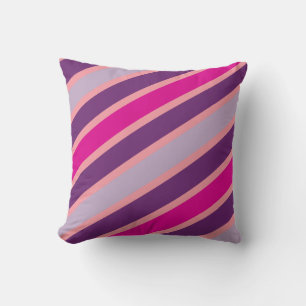 Purple and Pink Stripes Moderen Pattern Throw Pillow