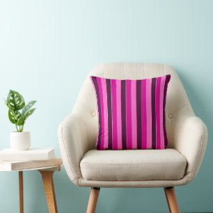 Purple and Pink Stripes Throw Pillow
