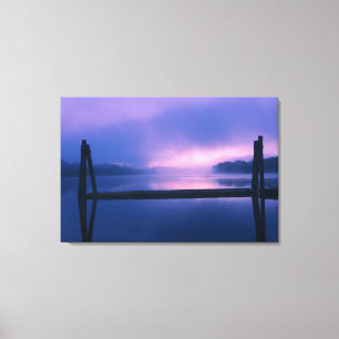 Purple and Pink Sunrise Landscape Over Water Canvas Print