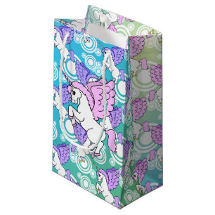 Purple and Pink Unicorn Pattern Small Gift Bag
