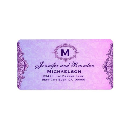 Purple and Pink Vintage Frame Personalized
