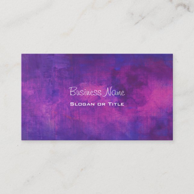 Purple and Pink Watercolor Abstract Background Business Card (Front)